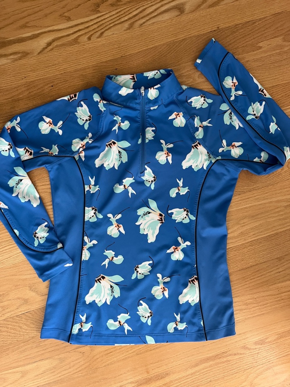 Peter Millar Blue Floral Half-Zip Jacket